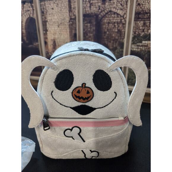 Loungefly Nightmare Before Christmas Zero Sequin Glow Mini Backpack EXCLUSIV NWT - Picture 2 of 9
